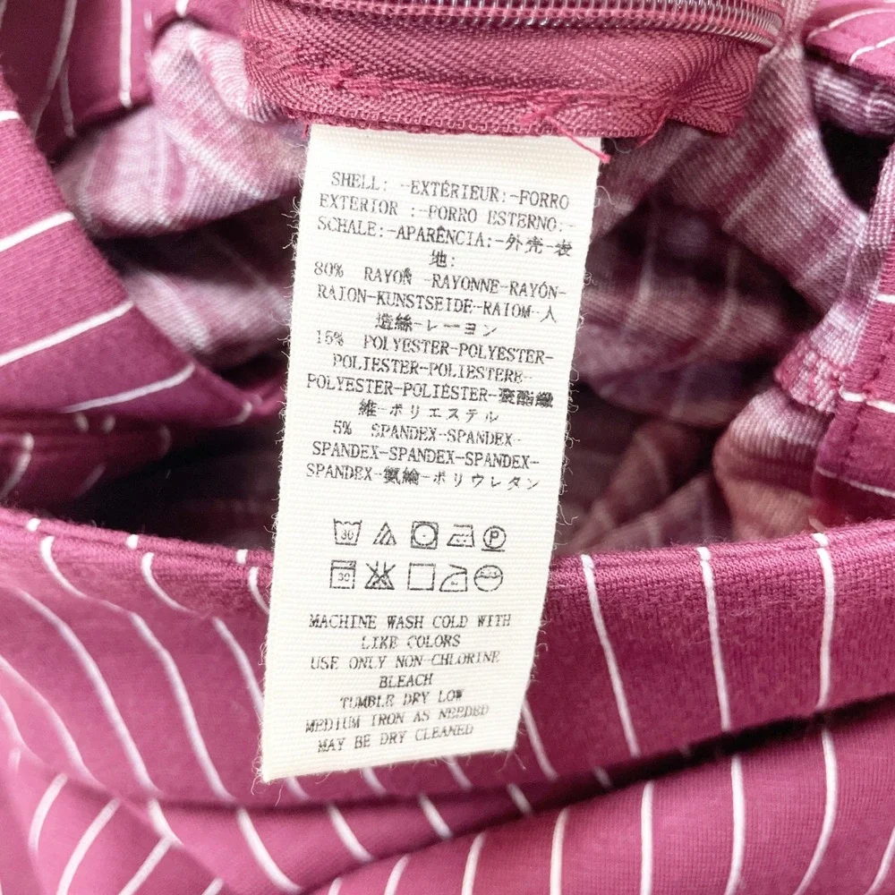 Free People Burgundy Striped Mari Ponte Flared Casual Trouser Pants Size‎ 8
